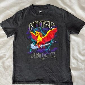 Nike Kids Pegasus Colorful T-Shirt Gray Just Do It Athletic Boy Gym Basketball